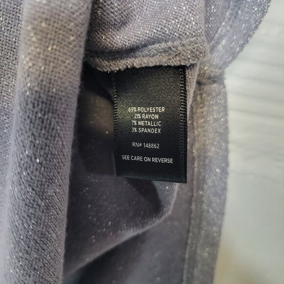 Torrid Women's Size 0 (XL) Shirt Top Gray Silver Sparkle Shirttail Hem Short Sle - Picture 4 of 4